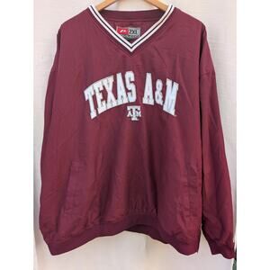 Texas A&M Pro Player Mens Pullover Windbreaker Jacket Size 2XL Vtg